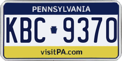 PA license plate KBC9370