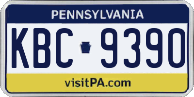 PA license plate KBC9390
