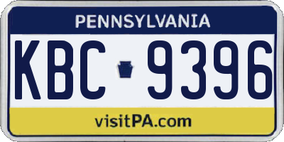 PA license plate KBC9396