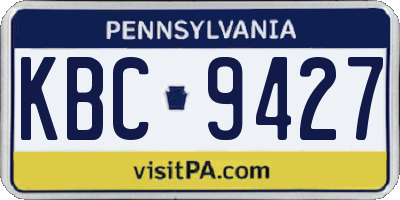 PA license plate KBC9427