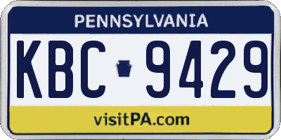 PA license plate KBC9429