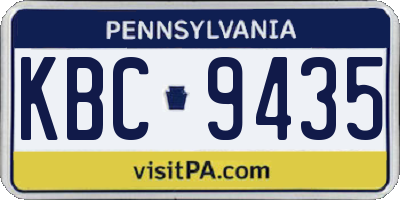 PA license plate KBC9435