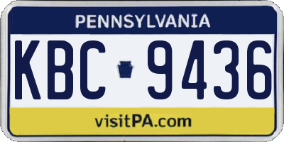 PA license plate KBC9436