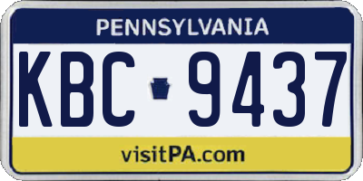 PA license plate KBC9437