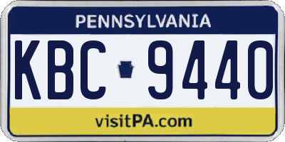 PA license plate KBC9440