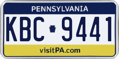 PA license plate KBC9441