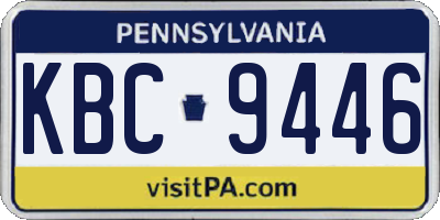 PA license plate KBC9446