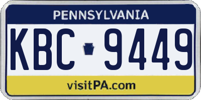 PA license plate KBC9449