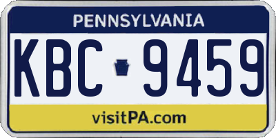 PA license plate KBC9459