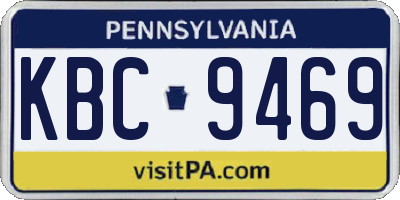 PA license plate KBC9469