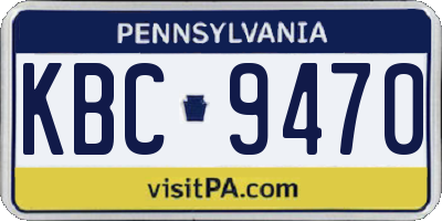 PA license plate KBC9470