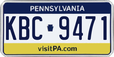 PA license plate KBC9471
