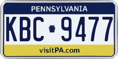 PA license plate KBC9477