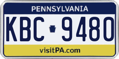 PA license plate KBC9480