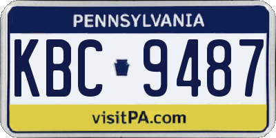 PA license plate KBC9487