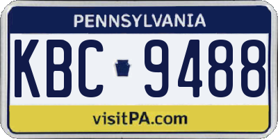 PA license plate KBC9488