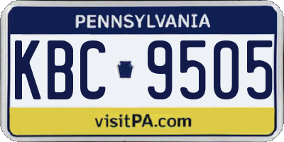 PA license plate KBC9505