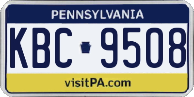 PA license plate KBC9508