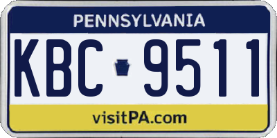 PA license plate KBC9511