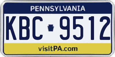 PA license plate KBC9512