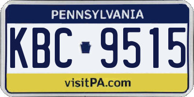 PA license plate KBC9515