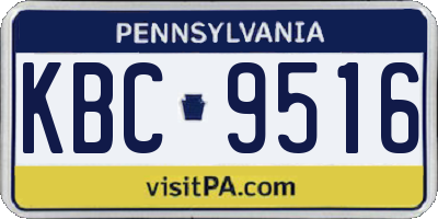 PA license plate KBC9516