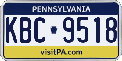 PA license plate KBC9518