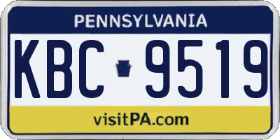 PA license plate KBC9519