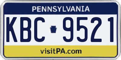 PA license plate KBC9521