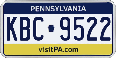 PA license plate KBC9522