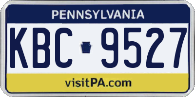 PA license plate KBC9527