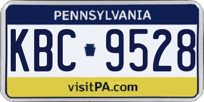 PA license plate KBC9528
