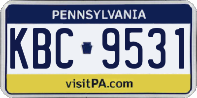PA license plate KBC9531