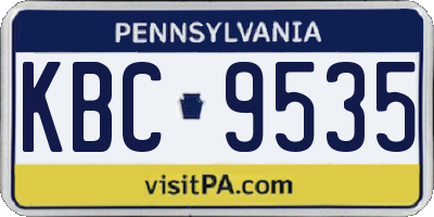 PA license plate KBC9535