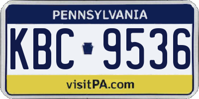 PA license plate KBC9536