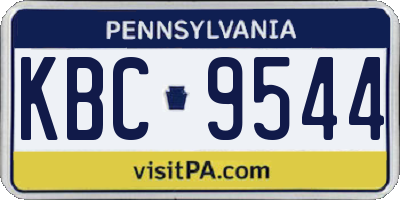 PA license plate KBC9544