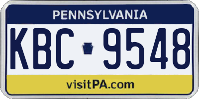 PA license plate KBC9548