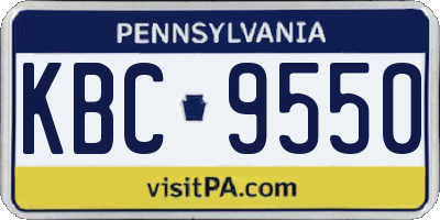 PA license plate KBC9550