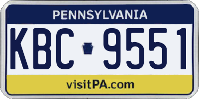 PA license plate KBC9551