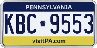 PA license plate KBC9553