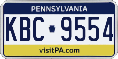 PA license plate KBC9554