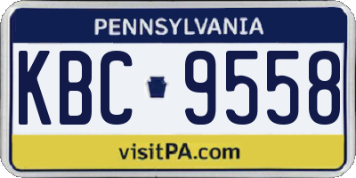 PA license plate KBC9558