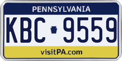 PA license plate KBC9559