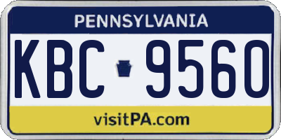 PA license plate KBC9560