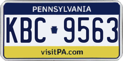 PA license plate KBC9563