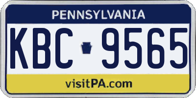 PA license plate KBC9565