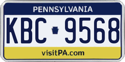 PA license plate KBC9568