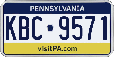 PA license plate KBC9571