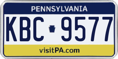 PA license plate KBC9577