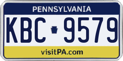 PA license plate KBC9579